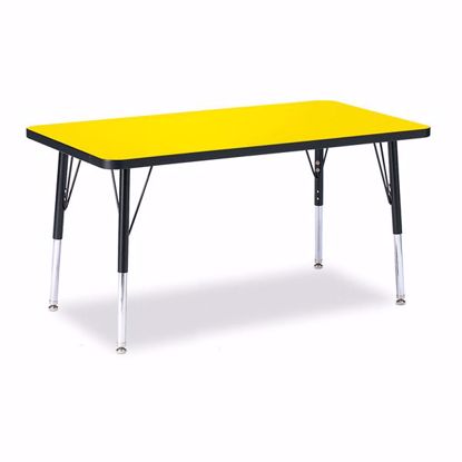 Picture of Berries® Rectangle Activity Table - 24" X 36", E-height - Yellow/Black/Black