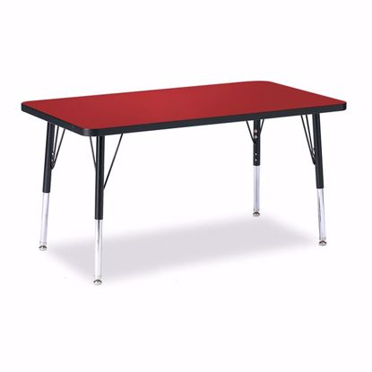 Picture of Berries® Rectangle Activity Table - 24" X 36", E-height - Red/Black/Black