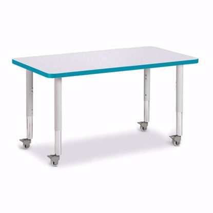 Picture of Berries® Rectangle Activity Table - 24" X 36", Mobile - Gray/Teal/Gray