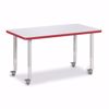 Picture of Berries® Rectangle Activity Table - 24" X 36", Mobile - Gray/Red/Gray