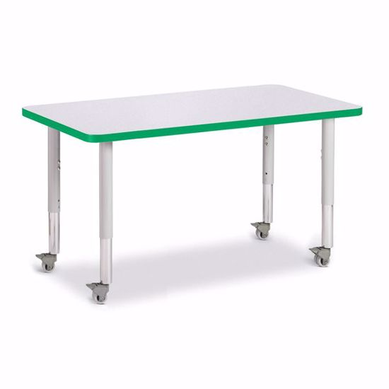 Picture of Berries® Rectangle Activity Table - 24" X 36", Mobile - Gray/Green/Gray