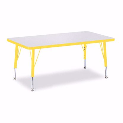 Picture of Berries® Rectangle Activity Table - 24" X 36", T-height - Gray/Yellow/Yellow