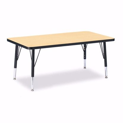 Picture of Berries® Rectangle Activity Table - 24" X 36", T-height - Maple/Black/Black