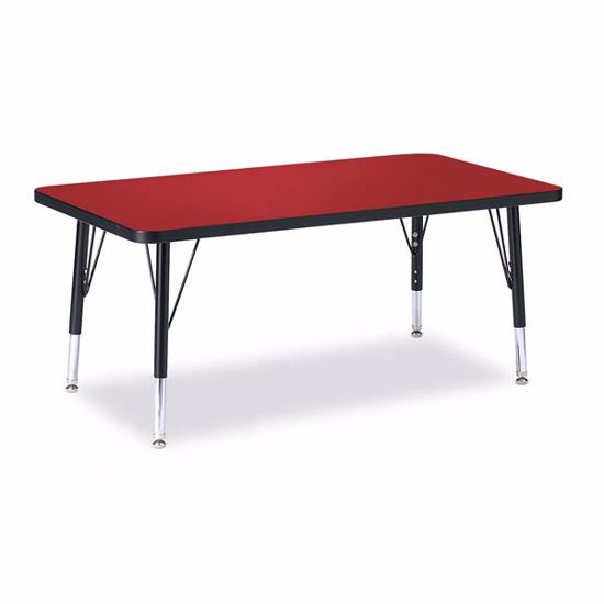 Picture of Berries® Rectangle Activity Table - 24" X 36", T-height - Red/Black/Black