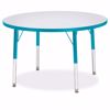 Picture of Berries® Round Activity Table - 36" Diameter, E-height - Gray/Teal/Teal