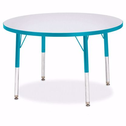 Picture of Berries® Round Activity Table - 36" Diameter, E-height - Gray/Teal/Teal