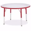 Picture of Berries® Round Activity Table - 36" Diameter, E-height - Gray/Red/Red