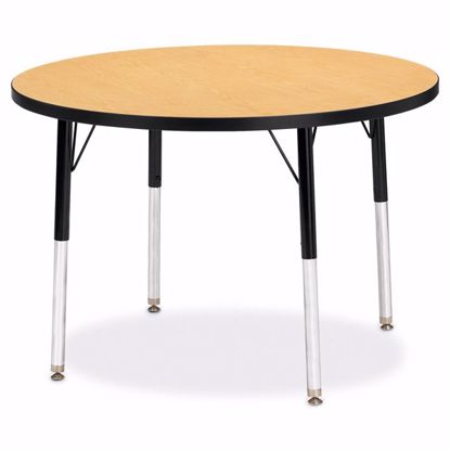 Picture of Berries® Round Activity Table - 36" Diameter, E-height - Oak/Black/Black