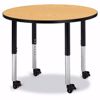 Picture of Berries® Round Activity Table - 36" Diameter, Mobile - Oak/Black/Black