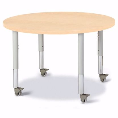 Picture of Berries® Round Activity Table - 36" Diameter, Mobile - Maple/Maple/Gray