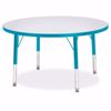 Picture of Berries® Round Activity Table - 36" Diameter, T-height - Gray/Teal/Teal