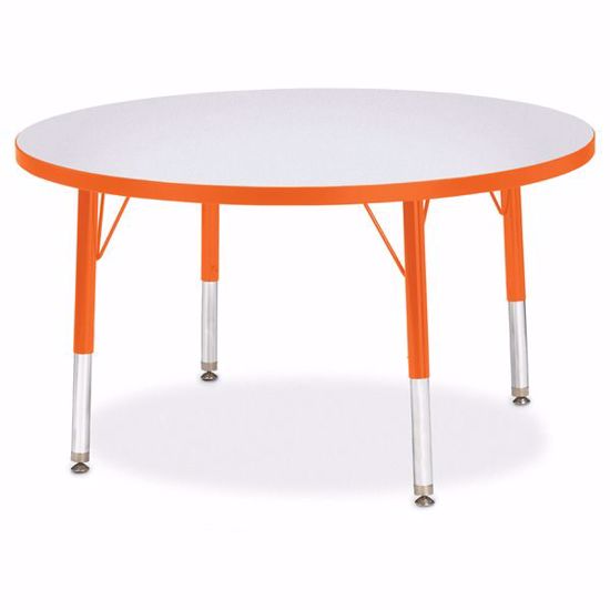 Picture of Berries® Round Activity Table - 36" Diameter, T-height - Gray/Orange/Orange