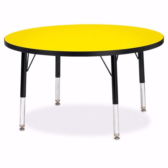 Picture of Berries® Round Activity Table - 36" Diameter, T-height - Yellow/Black/Black