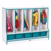 Picture of Rainbow Accents® Toddler 5 Section Coat Locker with Step -  with Trays - Purple