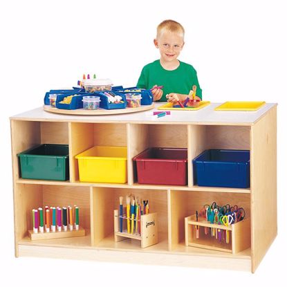 Picture of Jonti-Craft® Mobile Twin Storage Island - with Clear Trays