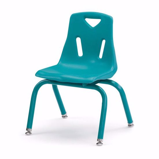 Picture of Berries® Stacking Chairs with Powder-Coated Legs - 12" Ht - Set of 6 - Teal