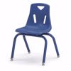 Picture of Berries® Stacking Chairs with Powder-Coated Legs - 14" Ht - Set of 6 - Blue