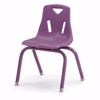 Picture of Berries® Stacking Chairs with Powder-Coated Legs - 14" Ht - Set of 6 - Purple