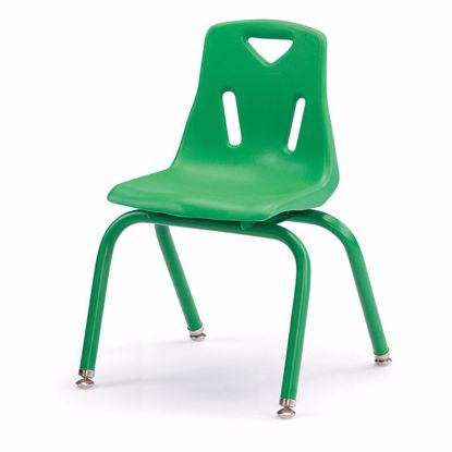 Picture of Berries® Stacking Chairs with Powder-Coated Legs - 14" Ht - Set of 6 - Green