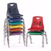 Picture of Berries® Stacking Chairs with Chrome-Plated Legs - 10" Ht - Set of 6 - Blue