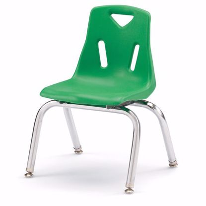 Picture of Berries® Stacking Chair with Chrome-Plated Legs - 12" Ht - Green