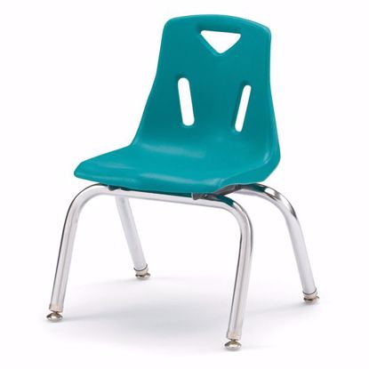 Picture of Berries® Stacking Chairs with Chrome-Plated Legs - 12" Ht - Set of 6 - Teal