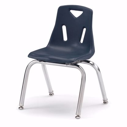 Picture of Berries® Stacking Chair with Chrome-Plated Legs - 14" Ht - Navy