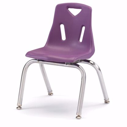 Picture of Berries® Stacking Chairs with Chrome-Plated Legs - 14" Ht - Set of 6 - Purple