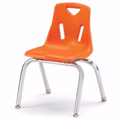 Picture of Berries® Stacking Chairs with Chrome-Plated Legs - 14" Ht - Set of 6 - Orange