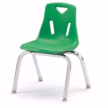 Picture of Berries® Stacking Chairs with Chrome-Plated Legs - 14" Ht - Set of 6 - Green