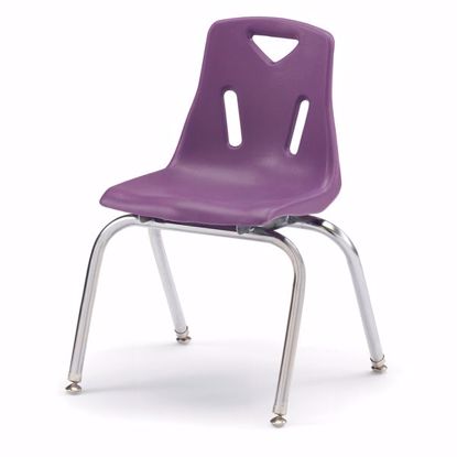 Picture of Berries® Stacking Chairs with Chrome-Plated Legs - 16" Ht - Set of 6 - Purple