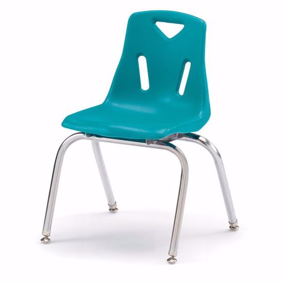 Picture of Berries® Stacking Chairs with Chrome-Plated Legs - 16" Ht - Set of 6 - Teal