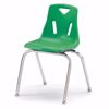 Picture of Berries® Stacking Chairs with Chrome-Plated Legs - 18" Ht - Set of 6 - Green