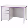 Picture of Berries® Teachers' 48" Desk with 1 Pedestal - Gray/Purple