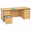 Picture of Berries® Teachers' 66" Desk with 1 Pedestal - Gray/Orange