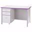Picture of Berries® Teachers' 72" Desk with 2 Pedestals - Gray/Purple