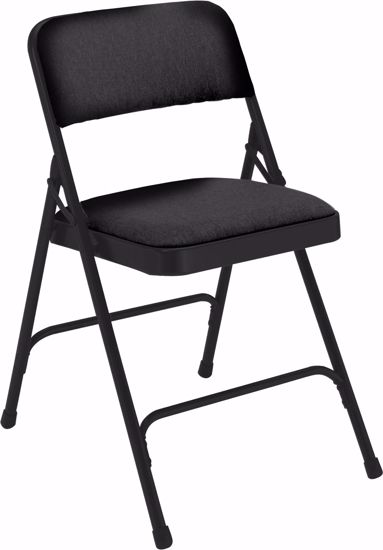 Picture of NPS® 2200 Series Deluxe Fabric Upholstered  Double Hinge Premium Folding Chair, Midnight Black (Pack of 4)