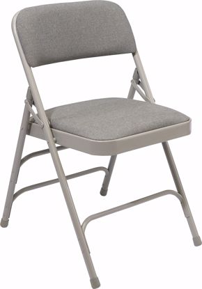 Picture of NPS® 2300 Series Deluxe Fabric Upholstered Triple Brace Double Hinge Premium Folding Chair, Greystone (Pack of 4)