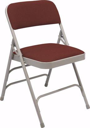 Picture of NPS® 2300 Series Deluxe Fabric Upholstered Triple Brace Double Hinge Premium Folding Chair, Majestic Cabernet (Pack of 4)