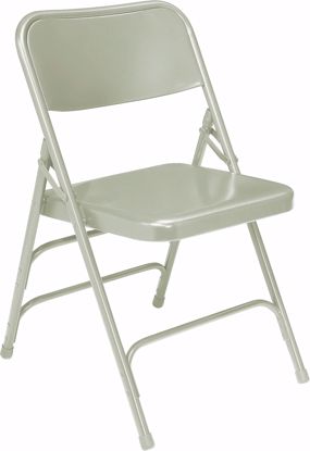 Picture of NPS® 300 Series Deluxe All-Steel Triple Brace Double Hinge Folding Chair, Grey (Pack of 4)