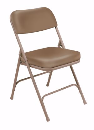 Picture of NPS® 3200 Series Premium 2" Vinyl Upholstered Double Hinge Folding Chair, Beige (Pack of 2)