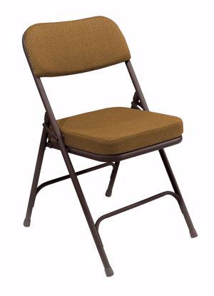 Picture of NPS® 3200 Series Premium 2" Fabric Upholstered Double Hinge Folding Chair, Antique Gold (Pack of 2)