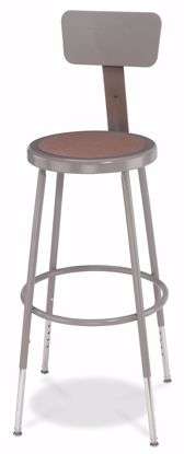 Picture of NPS® 25"-33" Height Adjustable Heavy Duty Steel Stool With Backrest, Grey