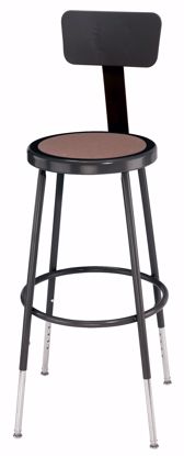 Picture of NPS® 25"-33" Height Adjustable Heavy Duty Steel Stool With Backrest, Black