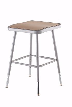 Picture of NPS® 19"-27" Height Adjustable Heavy Duty Square Seat Steel Stool, Grey