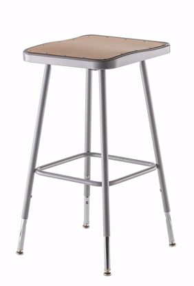 Picture of NPS® 25"-33" Height Adjustable Heavy Duty Square Seat Steel Stool, Grey