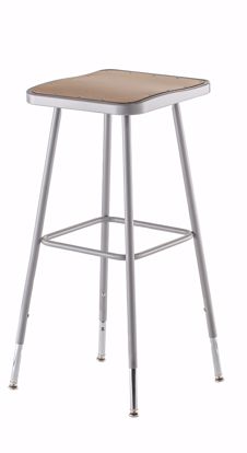 Picture of NPS® 32"-39" Height Adjustable Heavy Duty Square Seat Steel Stool, Grey