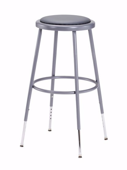 Picture of NPS® 25"-33" Height Adjustable Heavy Duty Vinyl Padded Steel Stool, Grey