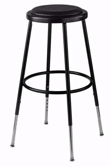 Picture of NPS® 25"-33" Height Adjustable Heavy Duty Vinyl Padded Steel Stool, Black