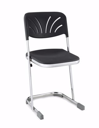 Picture of NPS® 18" Elephant Z-Stool With Backrest, Black Seat and Chrome Frame
